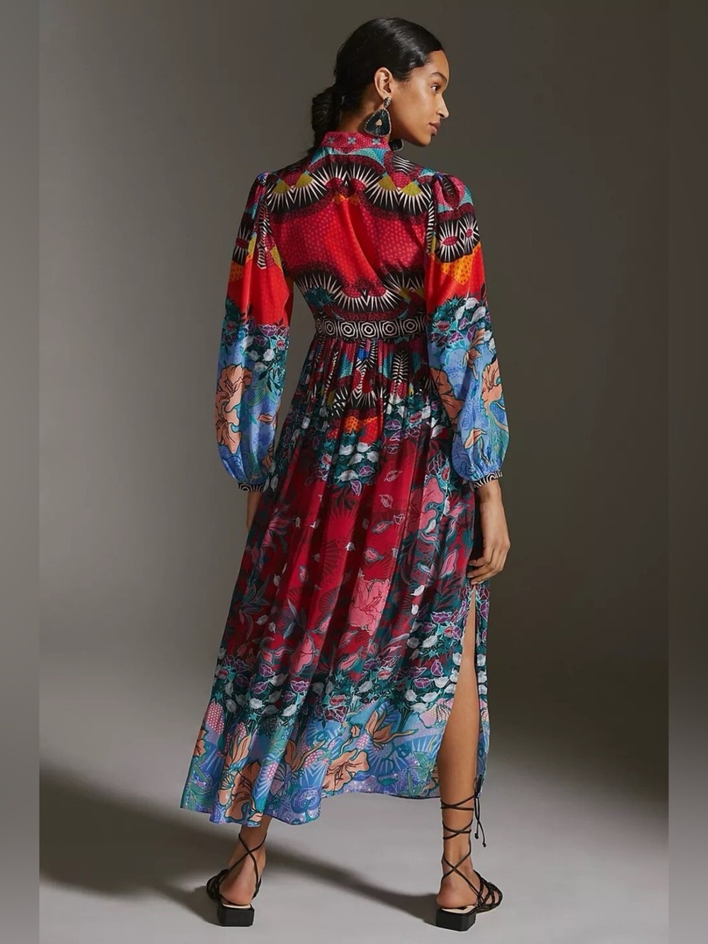 Anthropologie Bhanuni by Jyoti Beaded V Neck Maxi Dress Size 2 - Picture 2 of 7